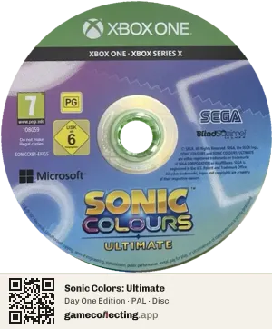 Sonic Colors: Ultimate Xbox One, PAL disc