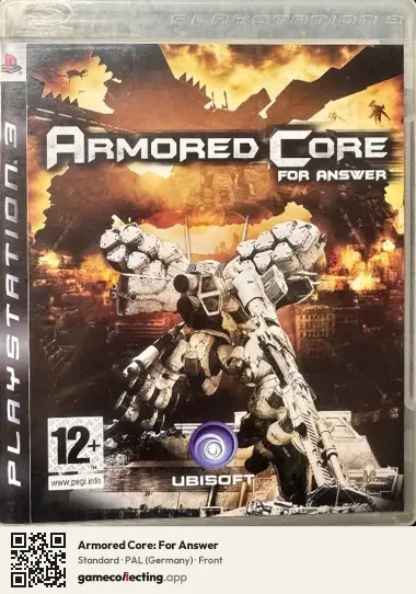 Armored Core: For Answer PlayStation 3, Germany box front