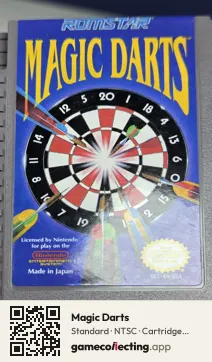 Magic Darts Nintendo Entertainment System, NTSC cartridge label