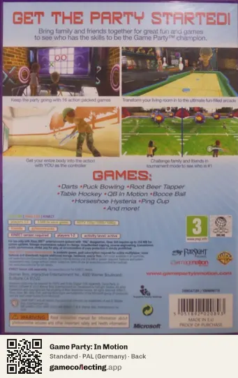 Game Party: In Motion Xbox 360, Germany box back