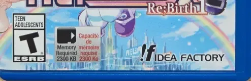 Hyperdimension Neptunia Re;Birth1, the ESRB box on its front