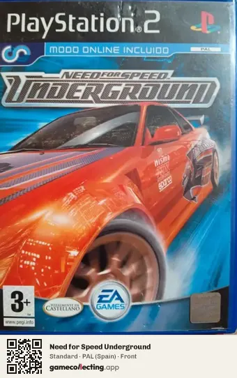 Need for Speed Underground PlayStation 2, Spain box front