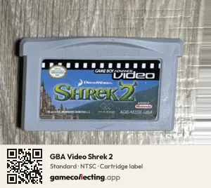 GBA Video Shrek 2 Game Boy Advance, NTSC cartridge label