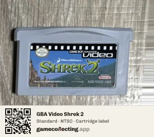GBA Video Shrek 2 Game Boy Advance, NTSC cartridge label