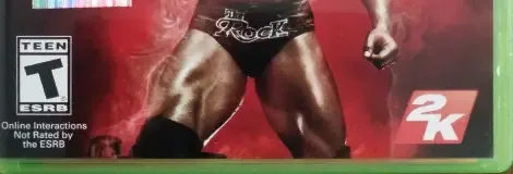 WWE 2K14, the ESRB box on its front