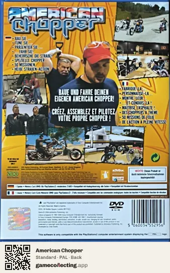 American Chopper PlayStation 2, PAL box back