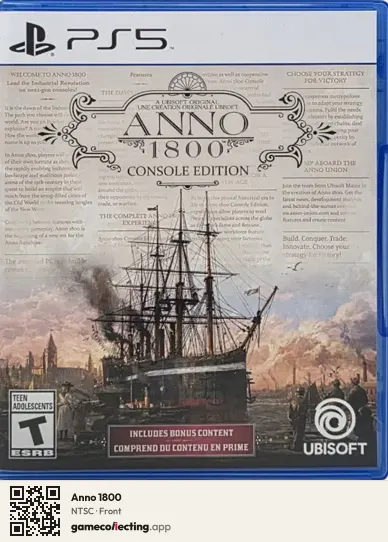 Anno 1800 PlayStation 5, NTSC box front
