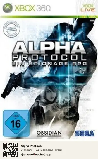 Alpha Protocol Xbox 360, Germany box front