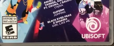 Just Dance 2022, the ESRB box on its front