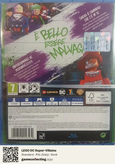 LEGO DC Super-Villains PlayStation 4, Italy box back