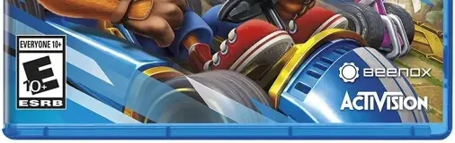 Crash Team Racing Nitro-Fueled, the ESRB box on its front