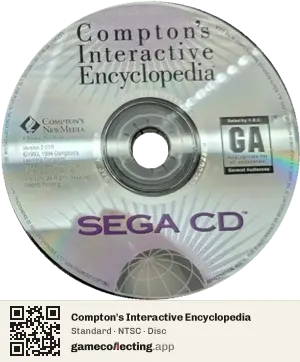Compton's Interactive Encyclopedia Sega Mega-CD / Sega CD, NTSC disc