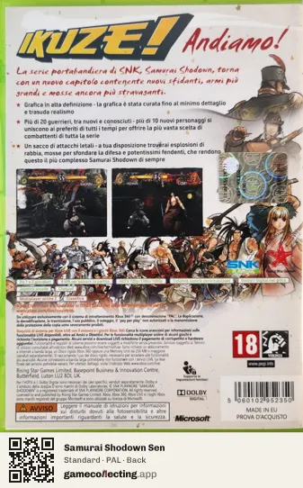 Samurai Shodown Sen Xbox 360, PAL box back