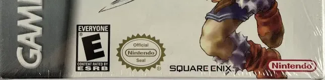 Sword of Mana, the ESRB box on its front
