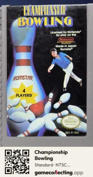 Championship Bowling Nintendo Entertainment System, NTSC cartridge label