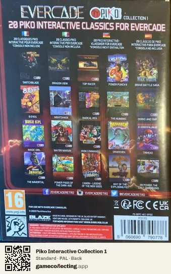 Piko Interactive Collection 1 Evercade, PAL box back