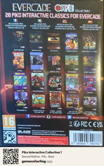 Piko Interactive Collection 1 Evercade, PAL box back