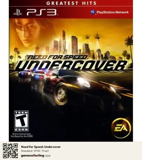 Need for Speed: Undercover PlayStation 3, NTSC box front