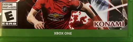 eFootball PES 2020, the ESRB box on its front