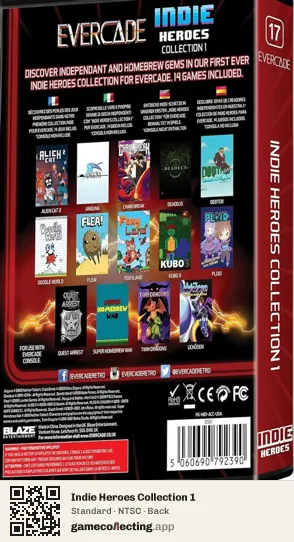 Indie Heroes Collection 1 Evercade, NTSC box back