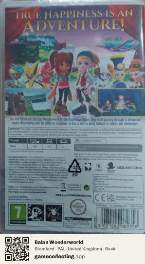 Balan Wonderworld Nintendo Switch, United Kingdom box back
