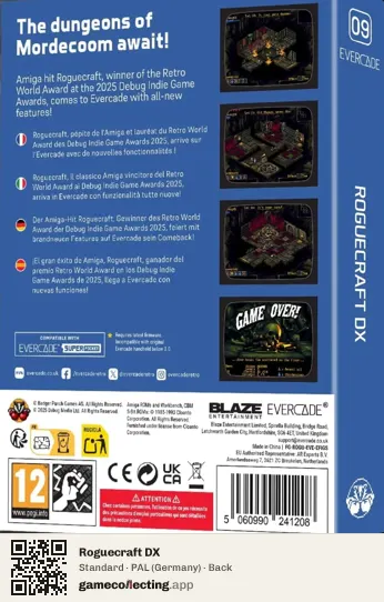 Roguecraft DX Evercade, Germany box back