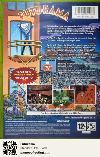 Futurama Xbox, PAL box back
