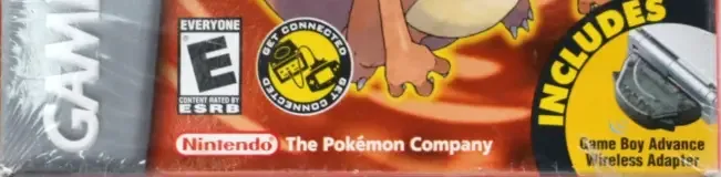 Pokémon FireRed Version, the ESRB box on its front