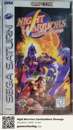 Night Warriors: Darkstalkers' Revenge Sega Saturn, NTSC box front