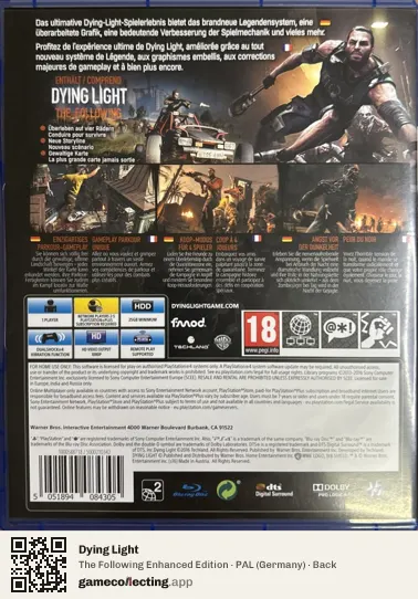 Dying Light PlayStation 4, Germany box back