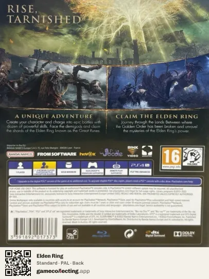 Elden Ring PlayStation 4, PAL box back