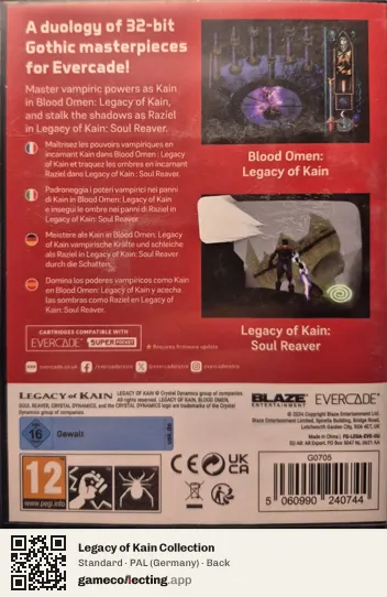 Legacy of Kain Collection Evercade, Germany box back