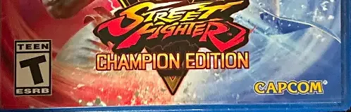 Street Fighter V, the ESRB box on its front