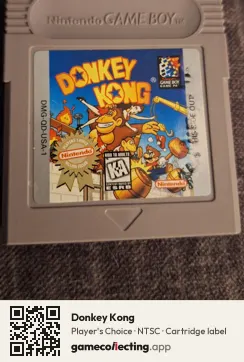 Donkey Kong Game Boy, NTSC cartridge label