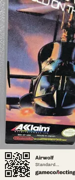 Airwolf Nintendo Entertainment System, NTSC cartridge label