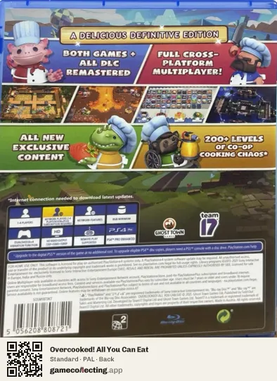Overcooked! All You Can Eat PlayStation 4, PAL box back