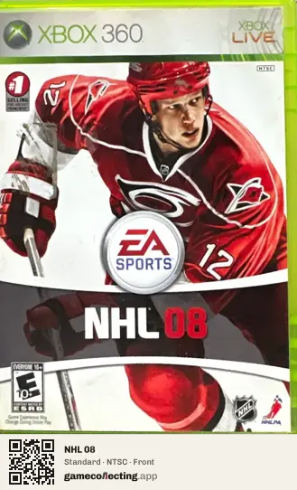 NHL 08 Xbox 360, NTSC box front