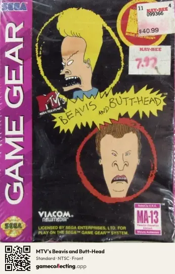 MTV's Beavis and Butt-Head Sega Game Gear, NTSC box front