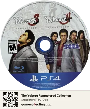 The Yakuza Remastered Collection PlayStation 4, NTSC disc