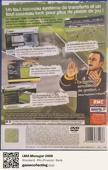 LMA Manager 2006 PlayStation 2, France box back