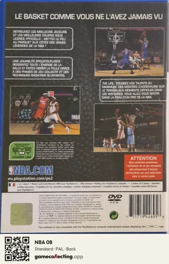 NBA 08 PlayStation 2, PAL box back
