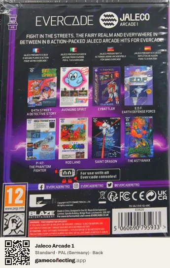 Jaleco Arcade 1 Evercade, Germany box back