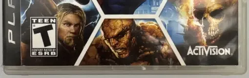 Marvel: Ultimate Alliance, the ESRB box on its front