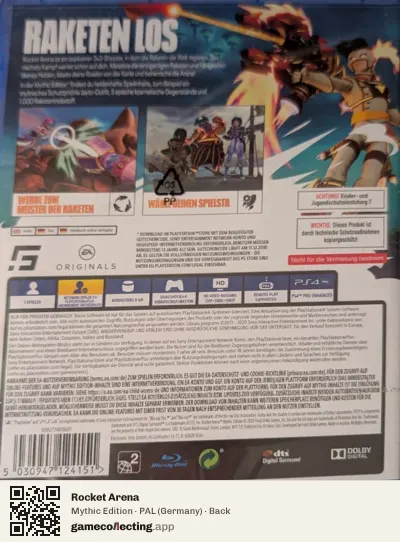 Rocket Arena PlayStation 4, Germany box back