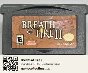 Breath of Fire II Game Boy Advance, NTSC cartridge label