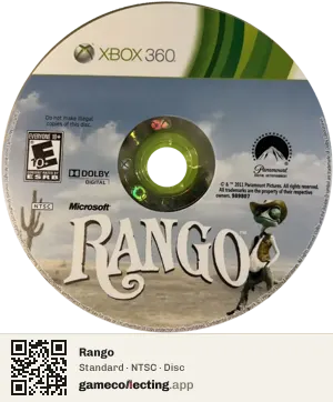 Rango Xbox 360, NTSC disc
