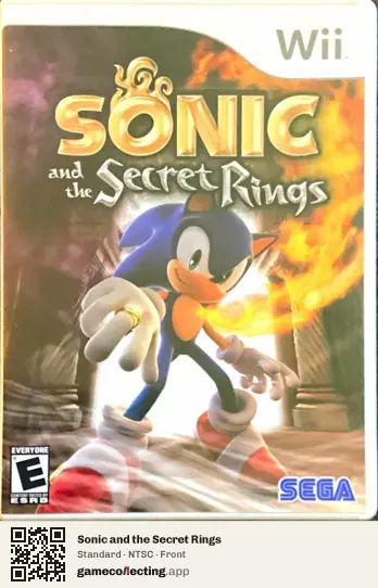 Sonic and the Secret Rings Nintendo Wii, NTSC box front