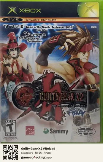 Guilty Gear X2 #Reload Xbox, NTSC box front