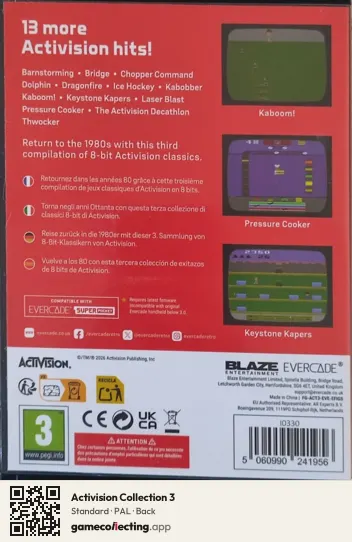 Activision Collection 3 Evercade, PAL box back