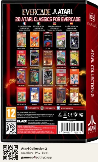 Atari Collection 2 Evercade, PAL box back